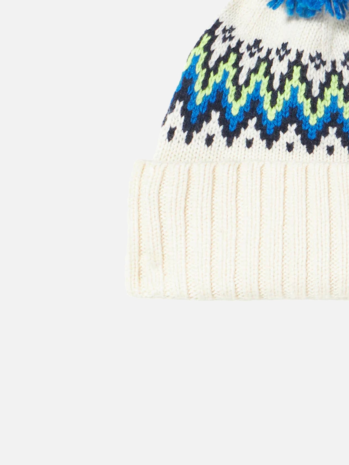 Wengen Nordic Jr beanie with icelandic jacquard and pompon
