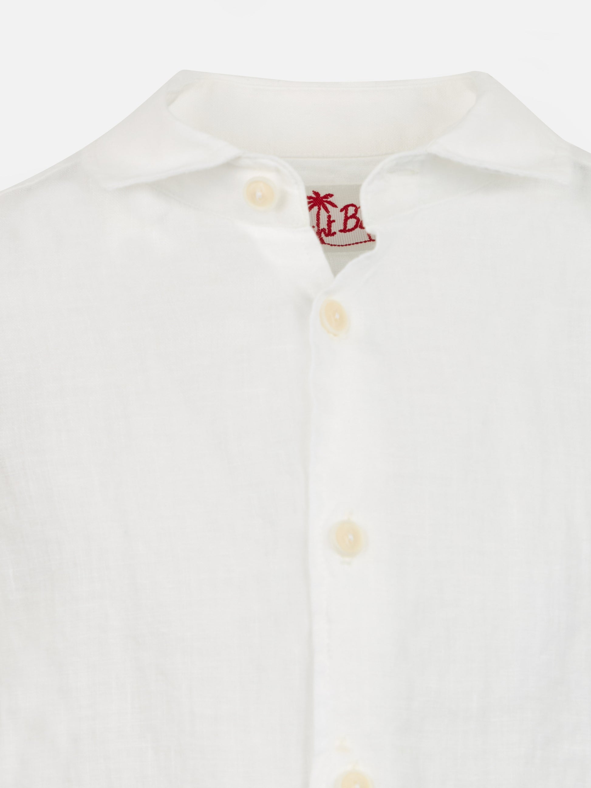 Kid white linen shirt Agnes - MC2 Saint Barth