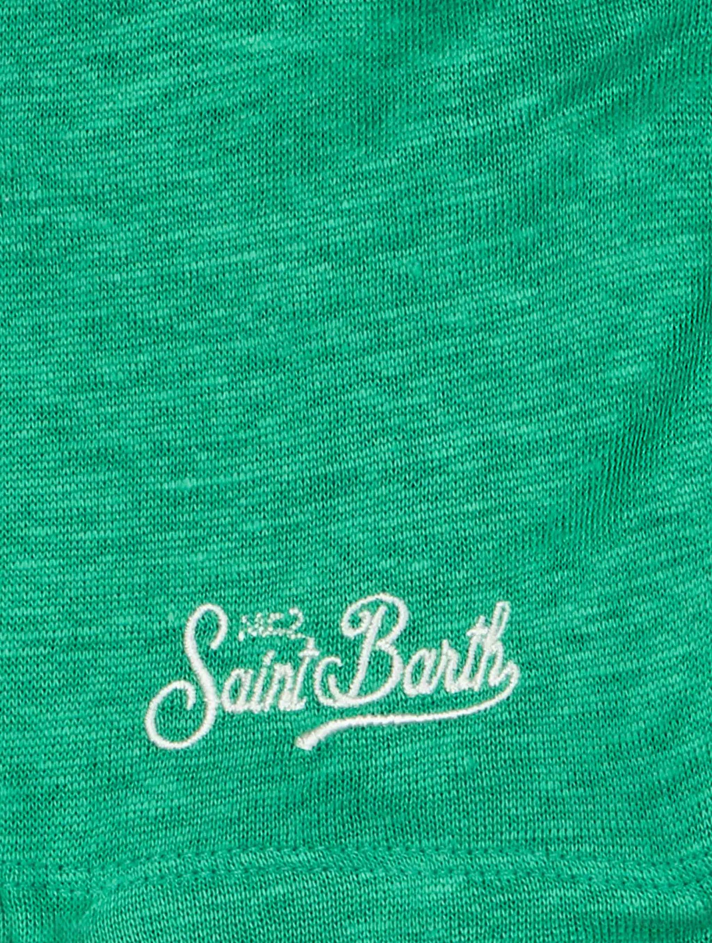 Kid green linen jersey t-shirt Alex - MC2 Saint Barth