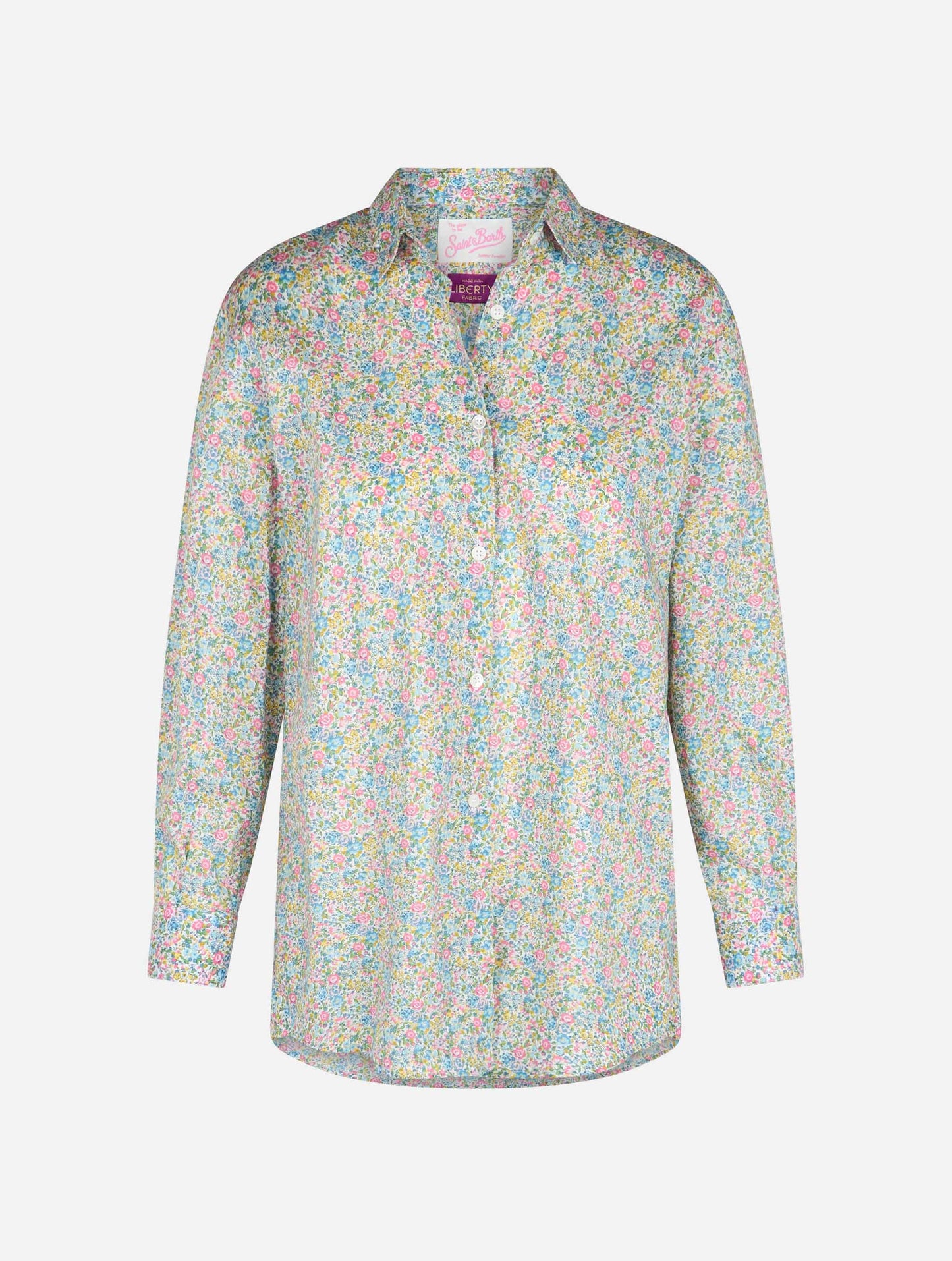 Woman cotton shirt Brigitte with Emma & Georgina print | MADE WITH LIBERTY FABRIC - MC2 Saint Barth