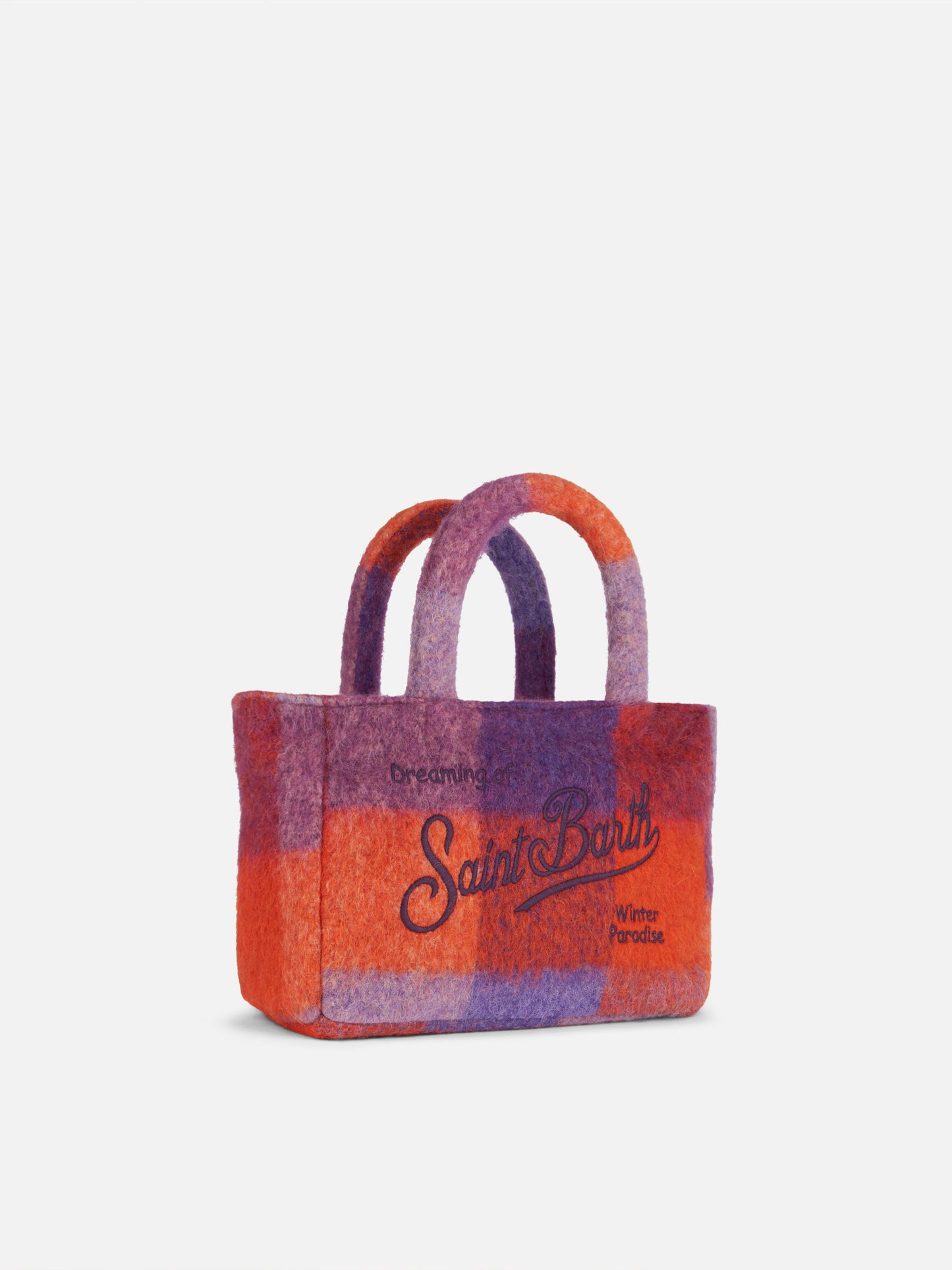 Soft wooly Clarine handbag with check pattern - MC2 Saint Barth