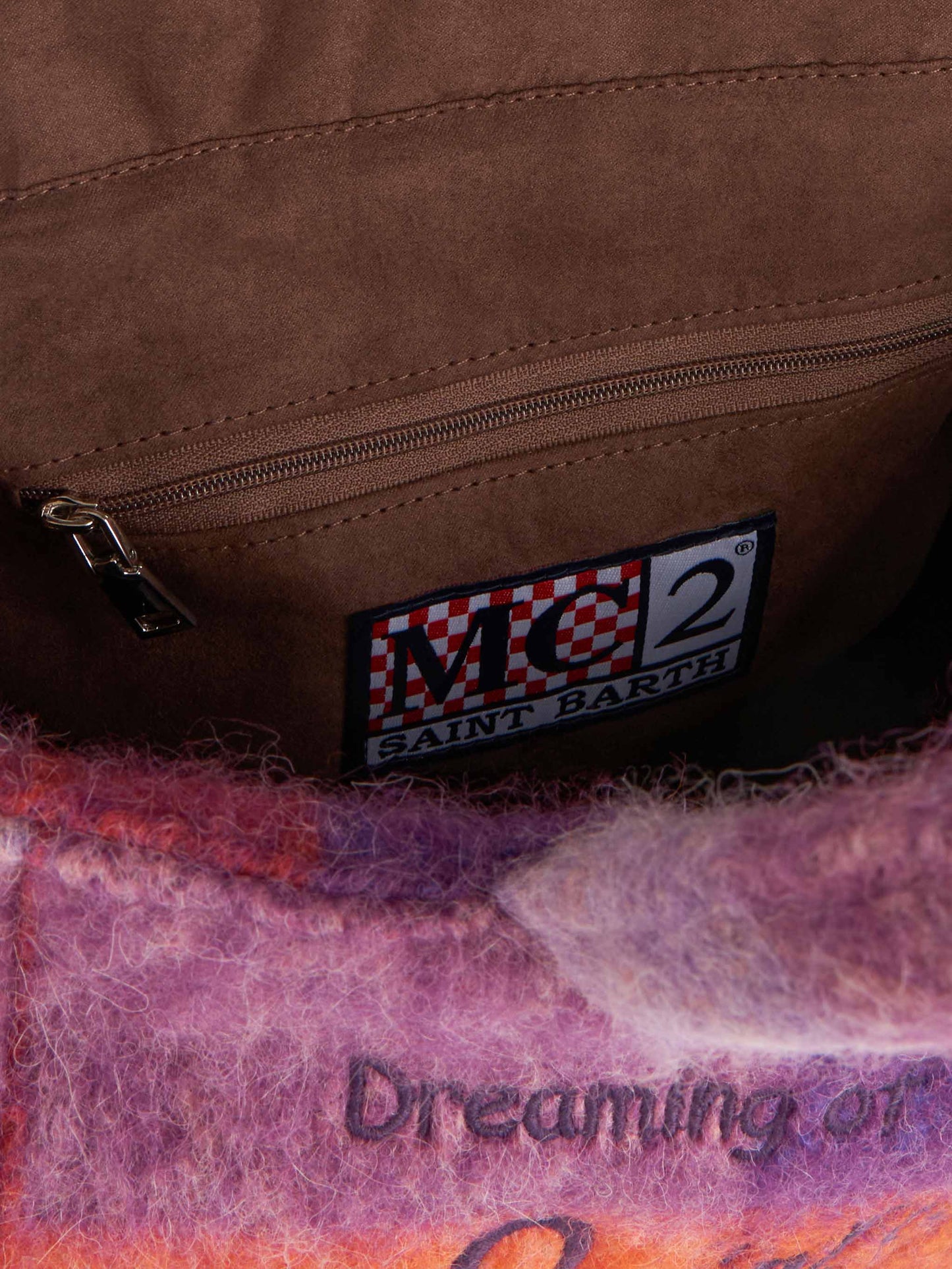 Soft wooly Clarine handbag with check pattern - MC2 Saint Barth