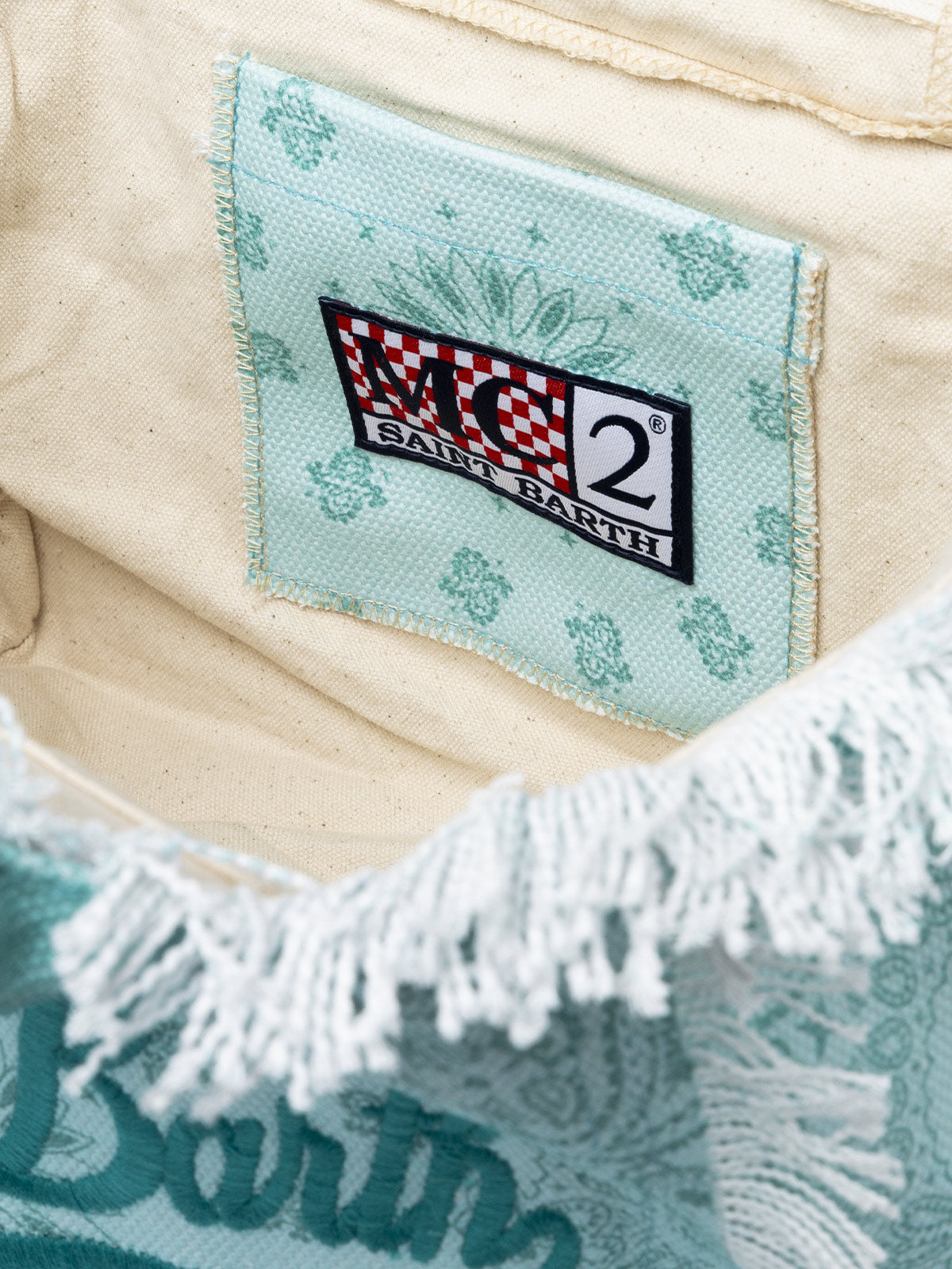 Water green bandanna cotton canvas Colette handbag