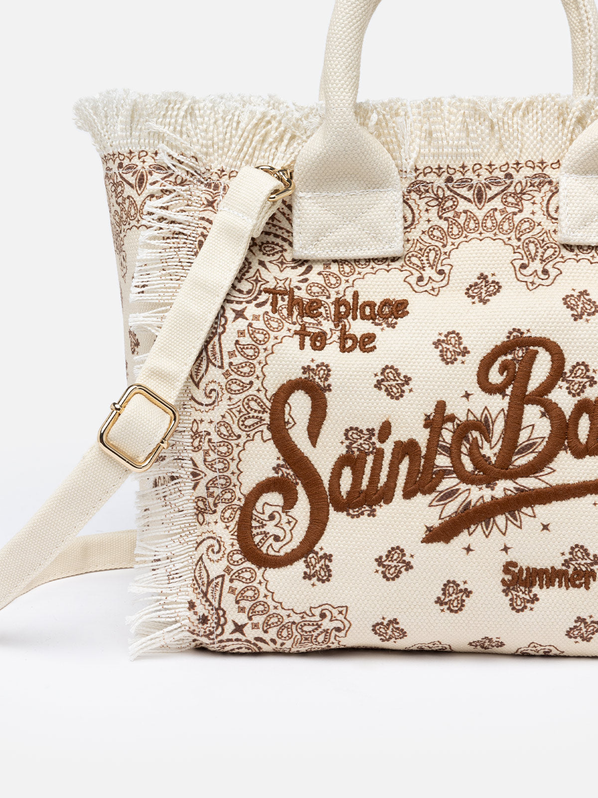 Beige bandanna cotton canvas Colette handbag
