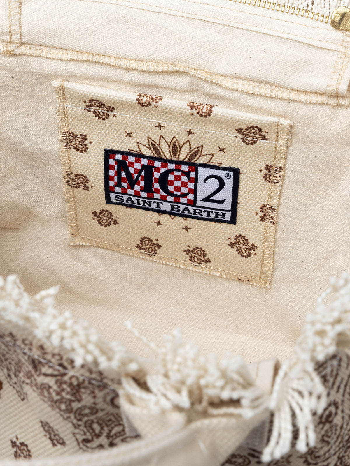 Beige bandanna cotton canvas Colette handbag