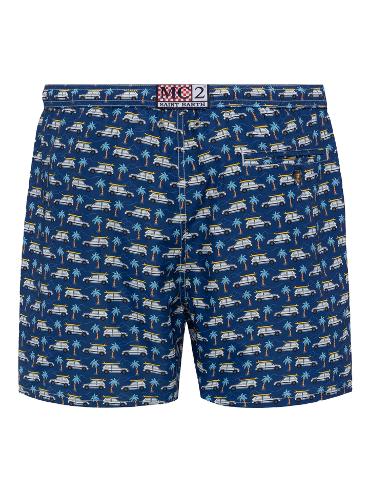 Lightweight fabric swim shorts Lighting with Panda car print | FIAT SPECIAL EDITION - MC2 Saint Barth