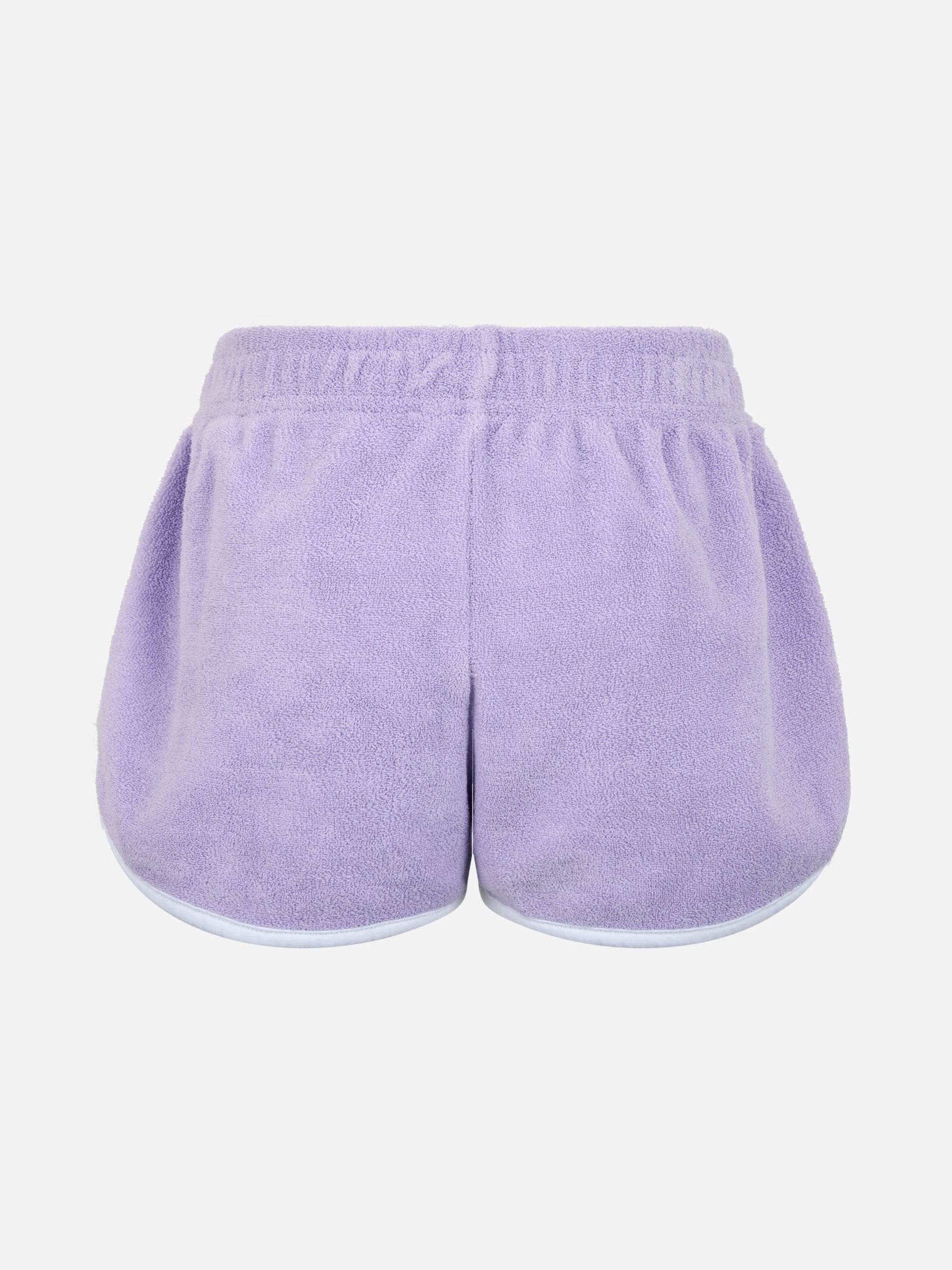 Girl lilac terry pull up shorts Curly - MC2 Saint Barth