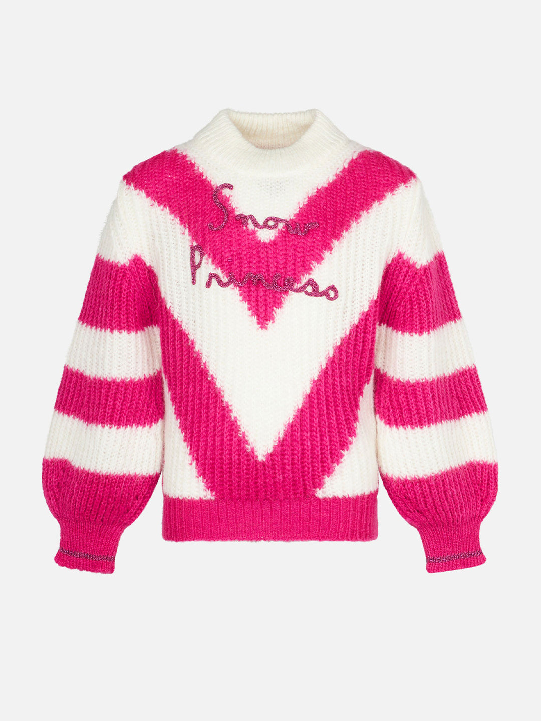 Girl boxy shape soft sweater with Snow Princess embroidery - MC2 Saint Barth