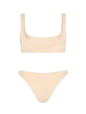 Woman beige classic crinkle bralette bikini Naima Elise - MC2 Saint Barth