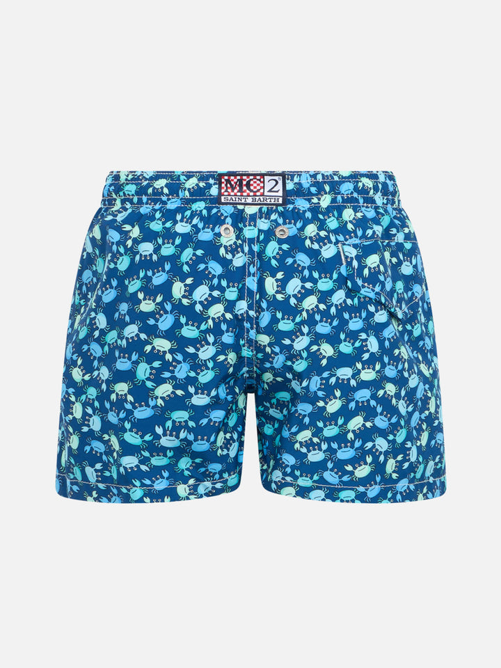 Boy lightweight fabric swim-shorts Jean Lighting 70 with crabs print - MC2 Saint Barth