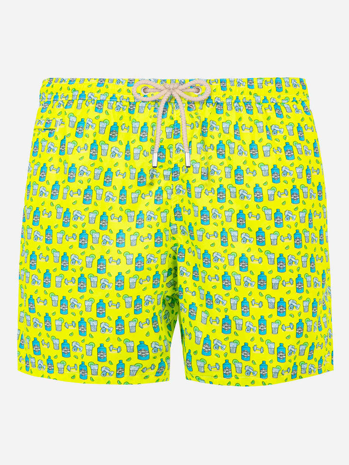 Man light fabric swim shorts with gin and gym print - MC2 Saint Barth