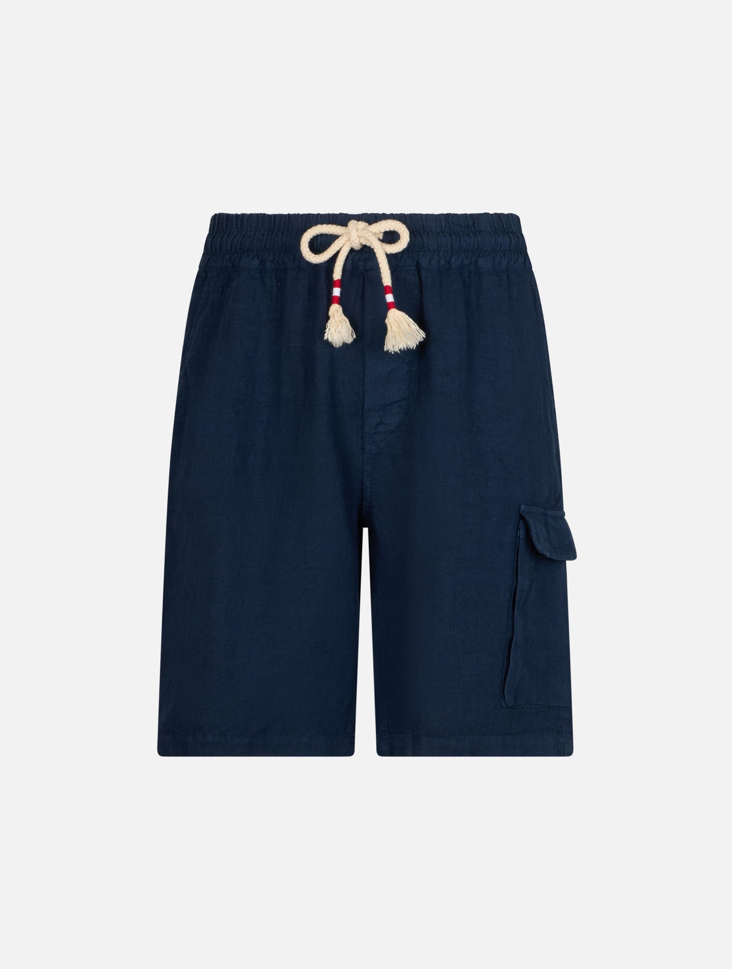 Man navy blue linen bermuda Marseille - MC2 Saint Barth
