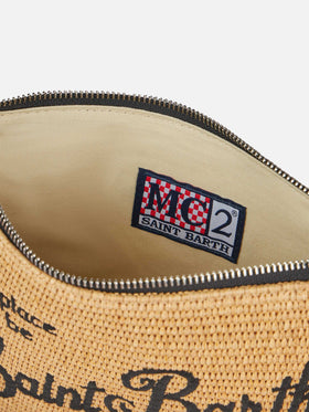 Parisienne Straw effect pouch bag with black details - MC2 Saint Barth