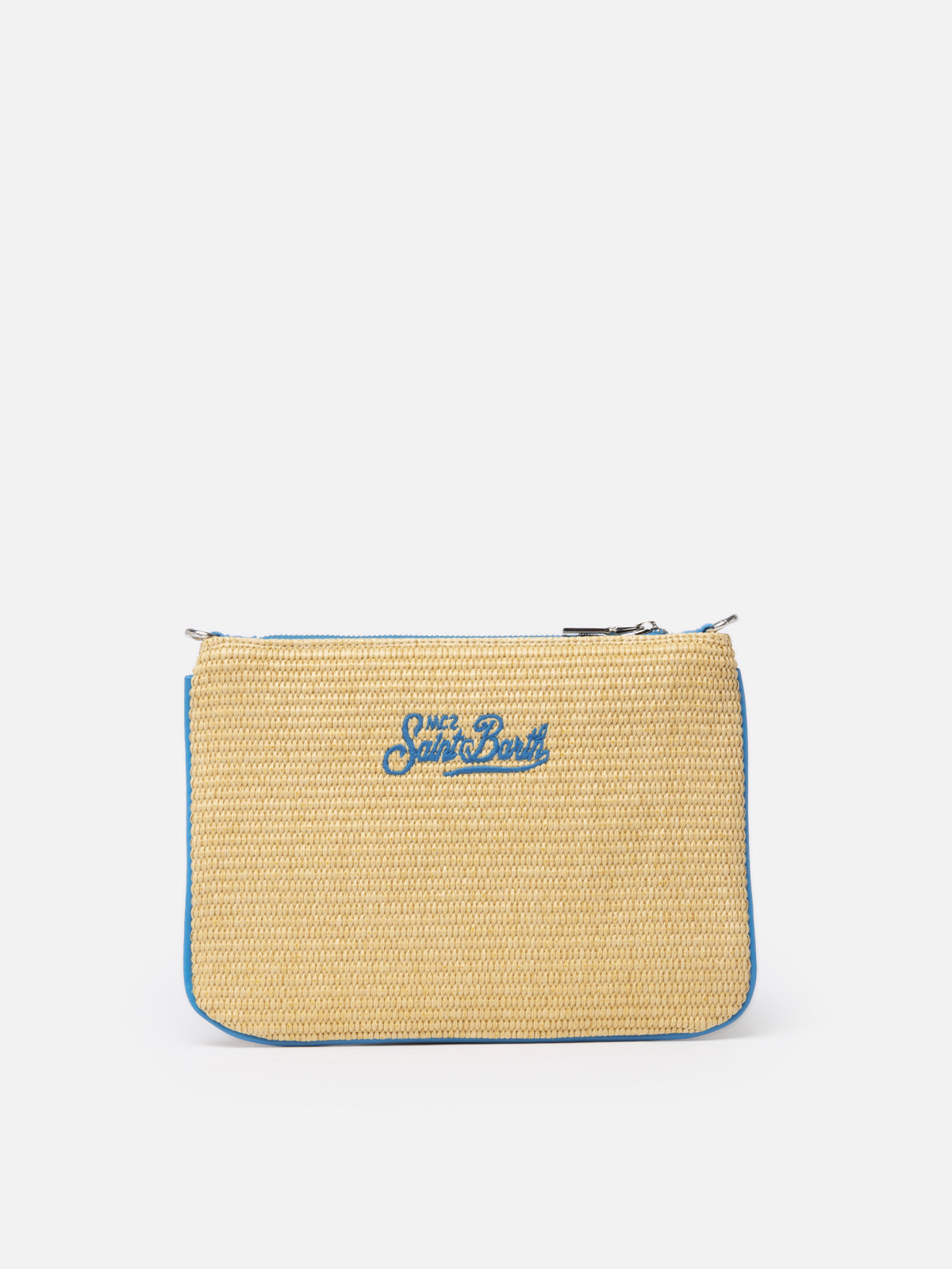 Pouch Parisienne in paglia con ricamo Portofino