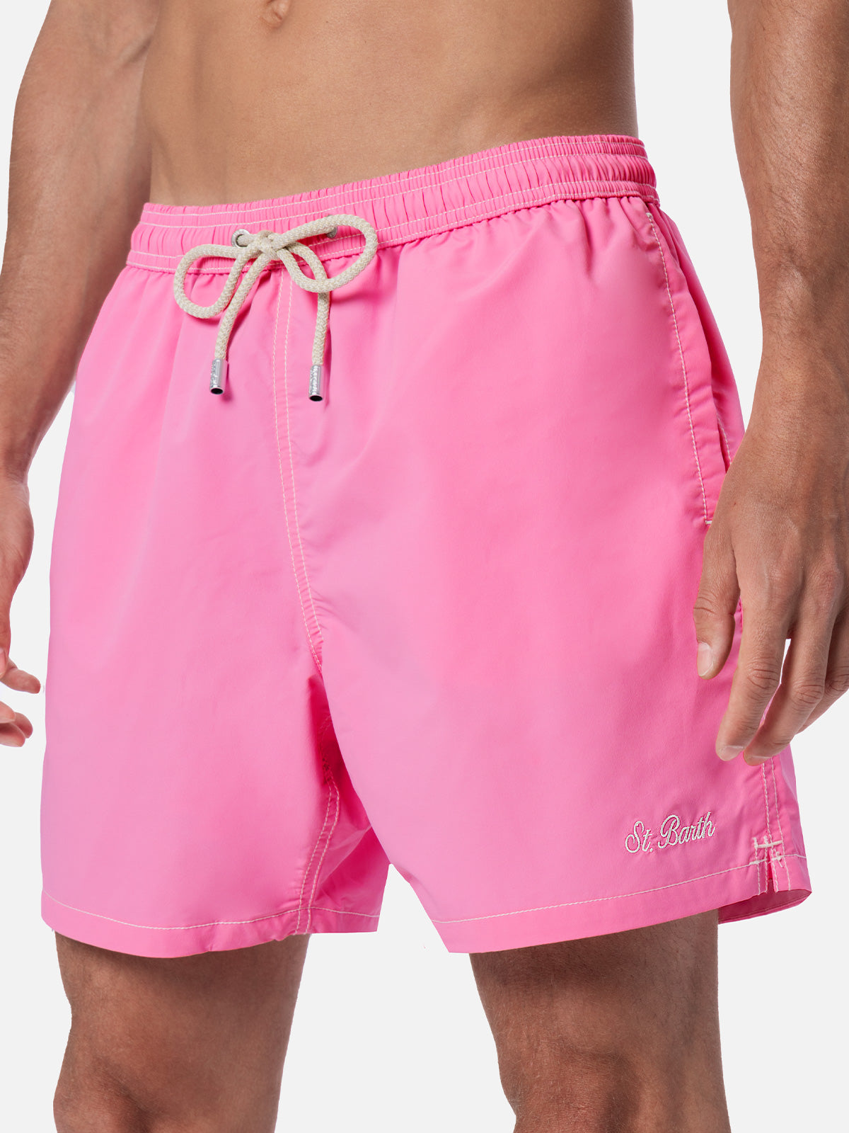 Pink classic light swim shorts Patmos - MC2 Saint Barth