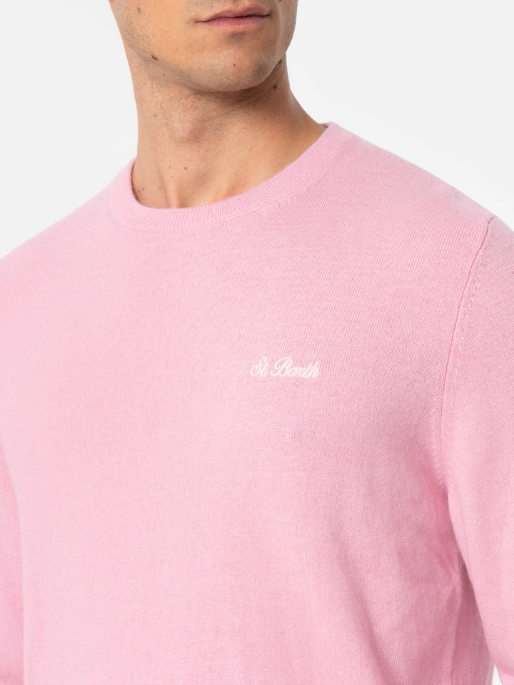 Man pink cashmere blend crewneck sweater Regent - MC2 Saint Barth