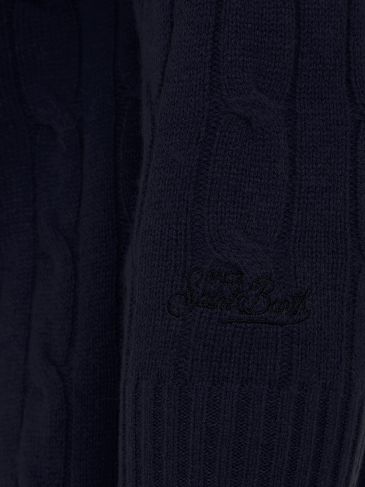 Man navy blue cashmere blend tricot sweater Regent - MC2 Saint Barth