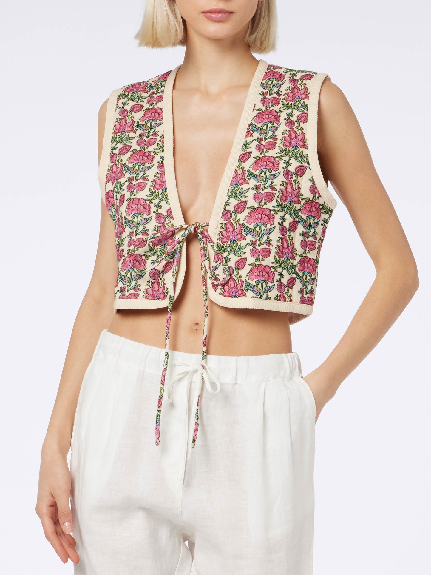 Woman embroidered padded vest - MC2 Saint Barth