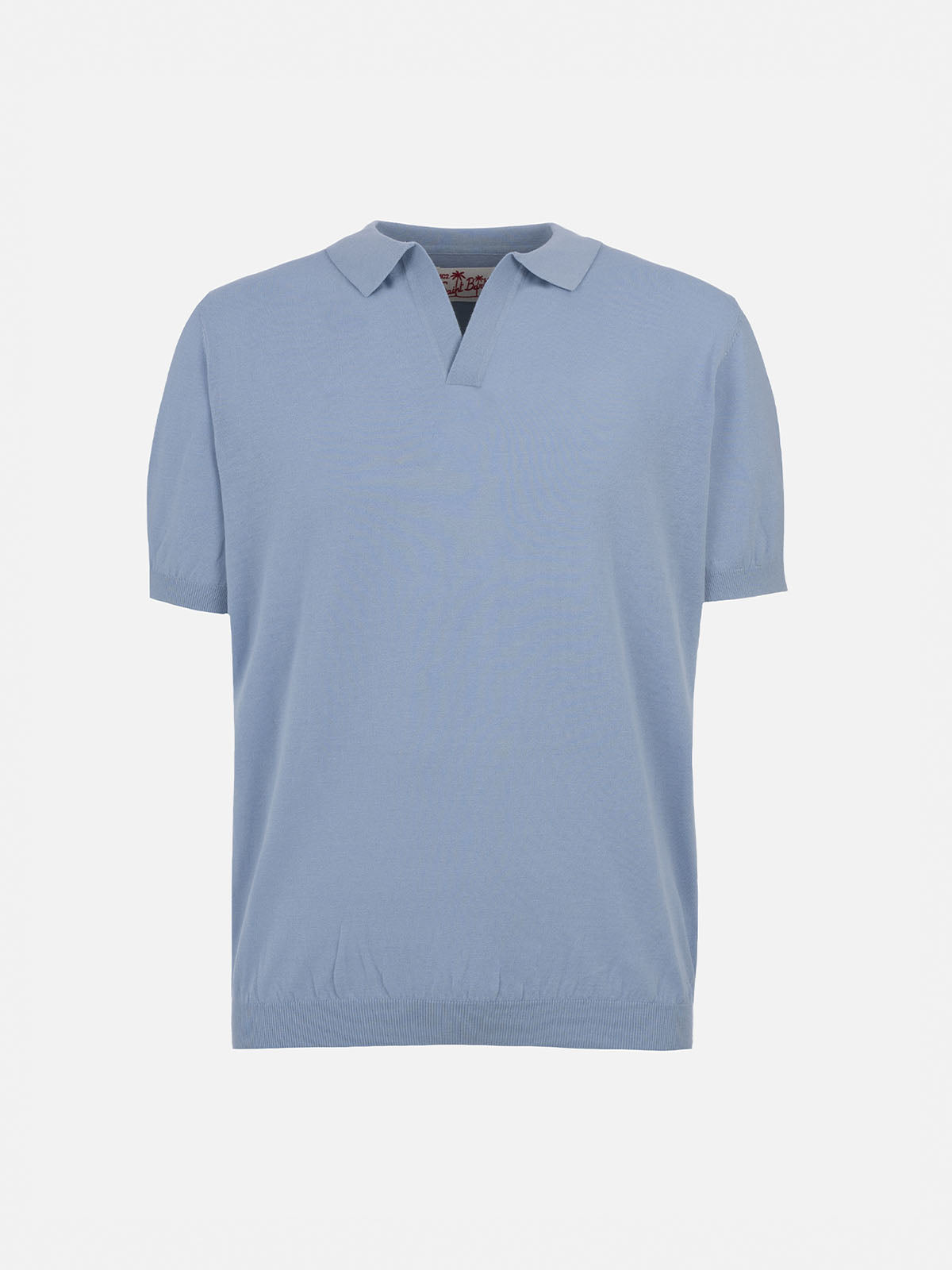 Boy light blue knitted polo shirt Sloan Jr - MC2 Saint Barth