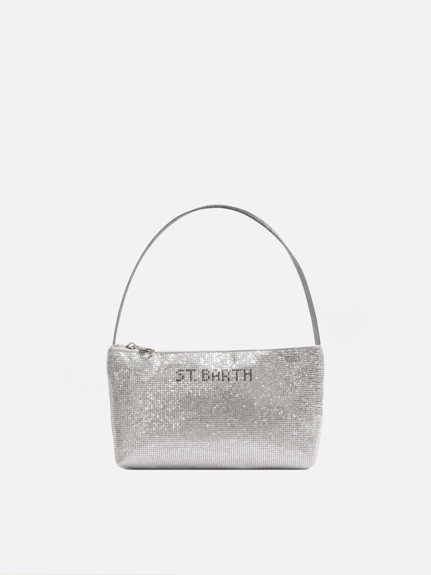 Borsa mini con strass argento