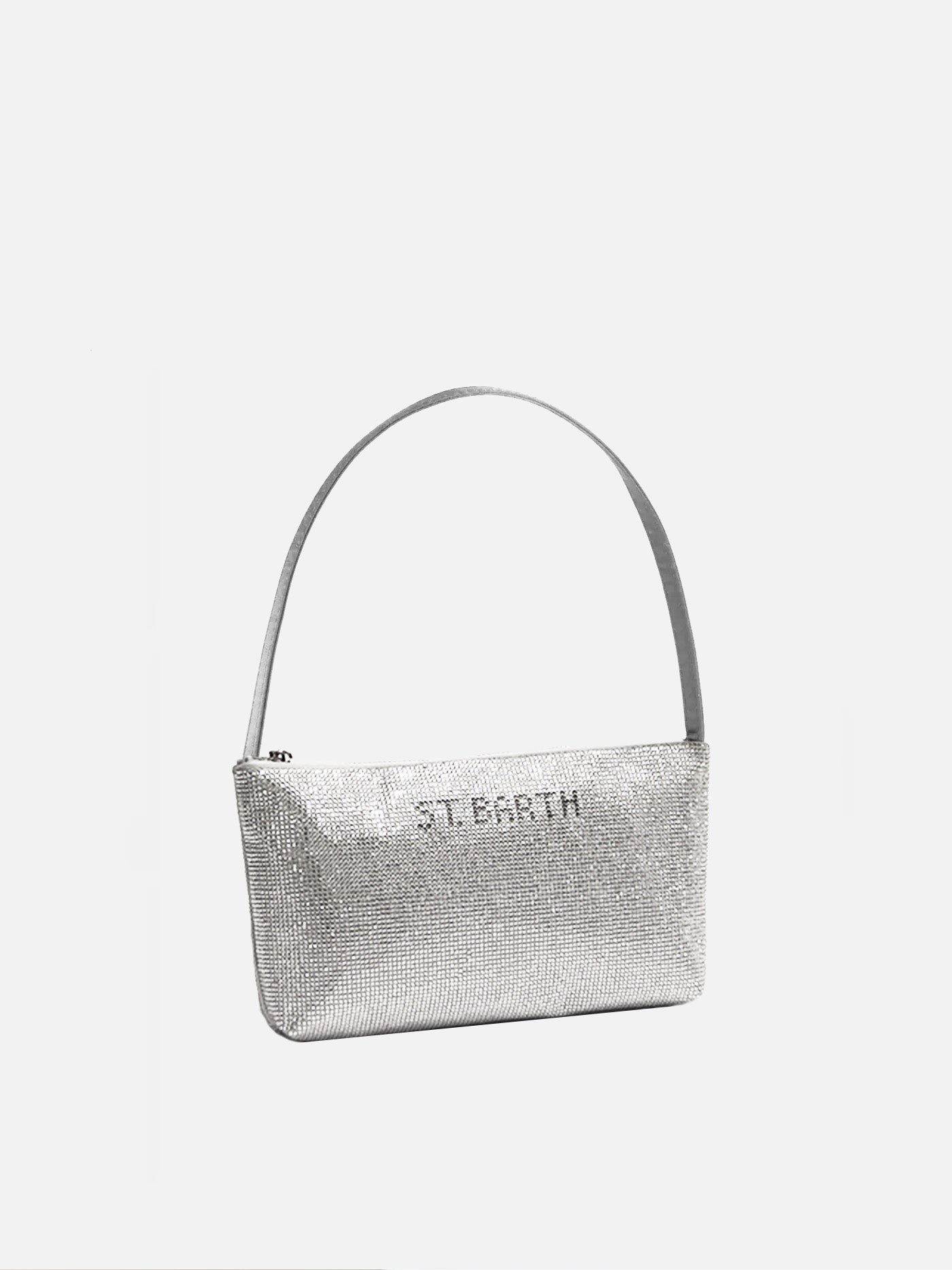 Borsa mini con strass argento
