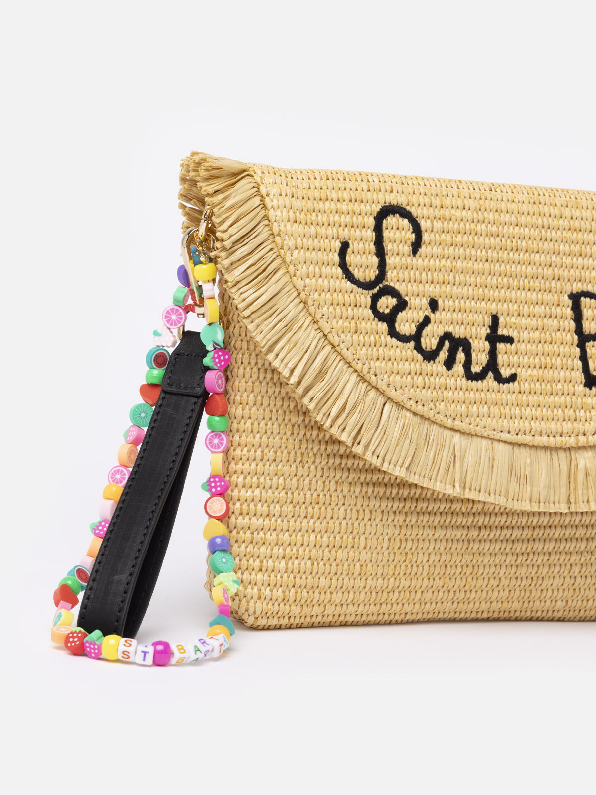 Strohpochette mit Fruchtanhängern
