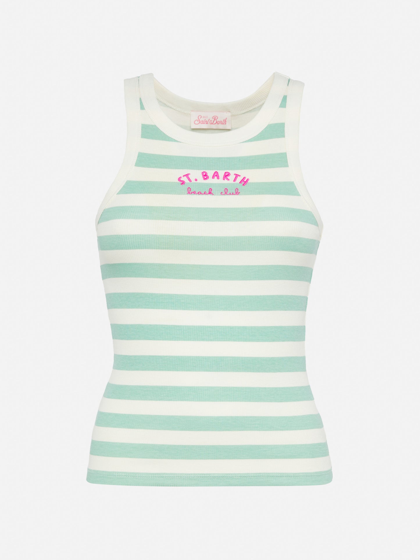 Ada striped ribbed cotton tank top - MC2 Saint Barth