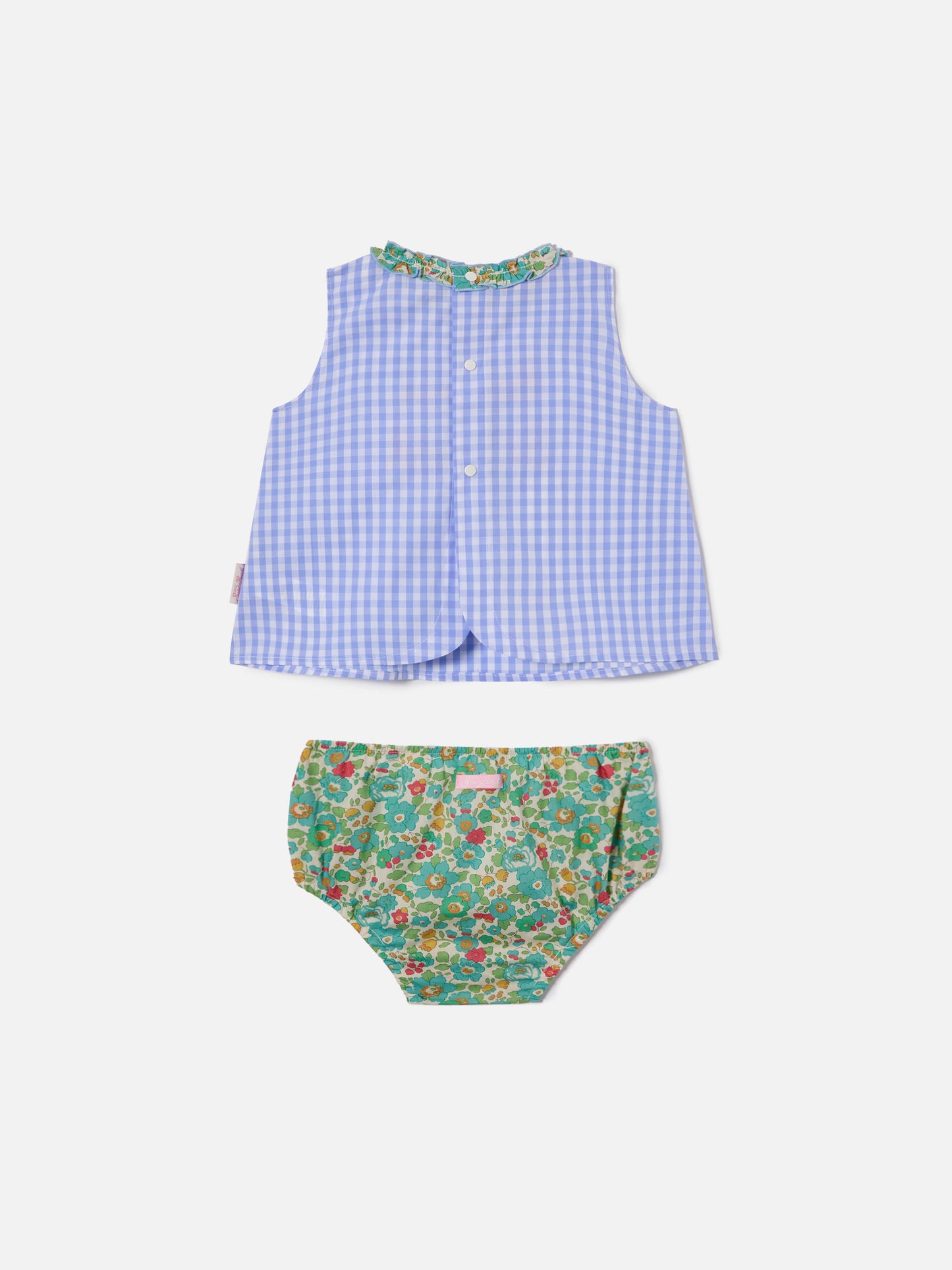 Abbie top and bloomer set with Bonjour St. Barth embroidery | Made with Liberty Fabric