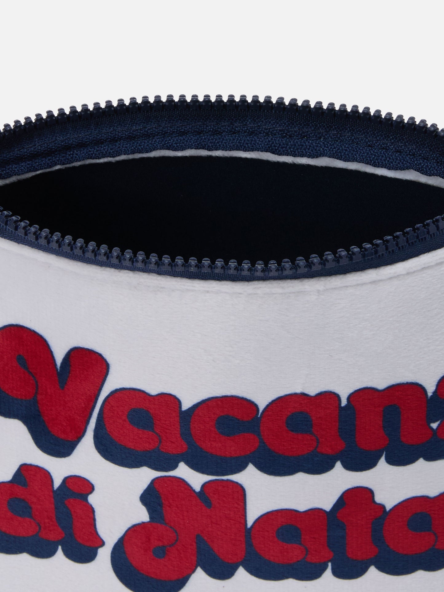 Aline-Pouch aus weißem Wollimitat mit Weihnachtsmotiv | VACANZE DI NATALE SPECIAL EDITION