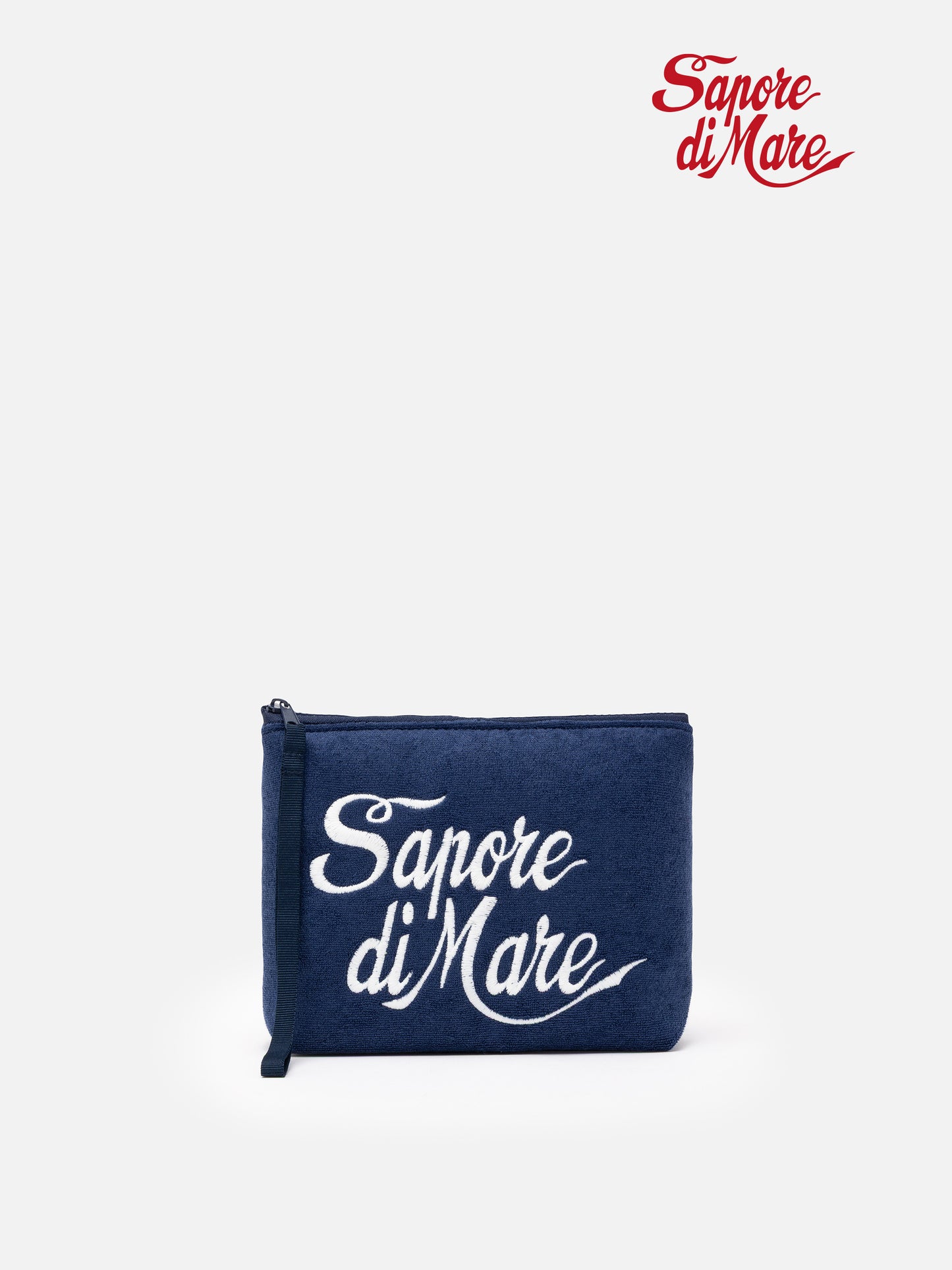Pochette Aline in spugna blu con ricamo Sapore di Mare | SAPORE DI MARE SPECIAL EDITION