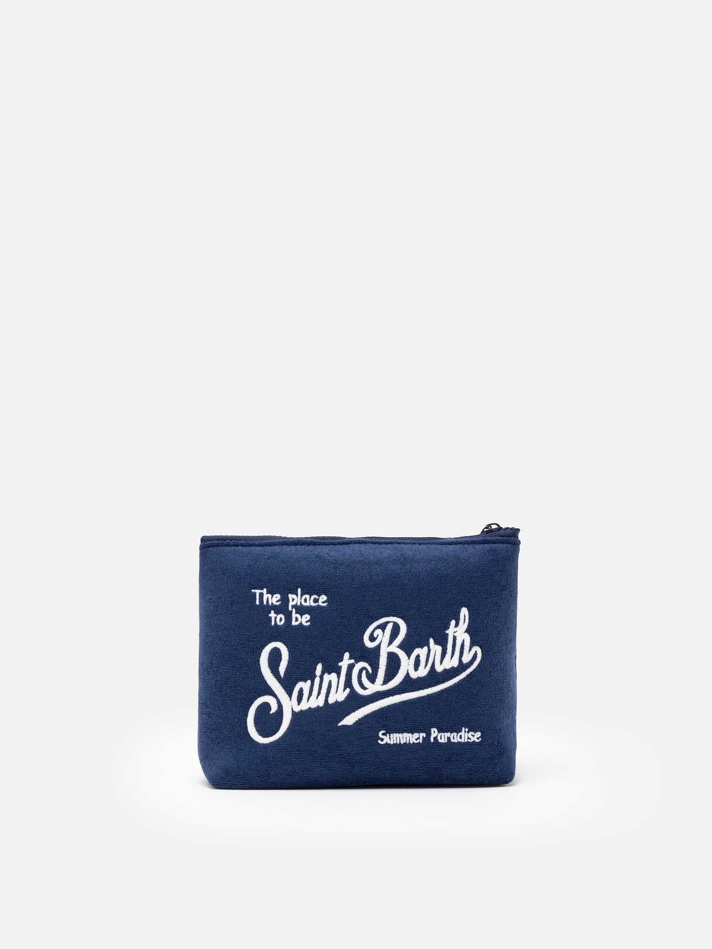 Aline navy blue embossed terry pochette | SAPORE DI MARE SPECIAL EDITION - MC2 Saint Barth
