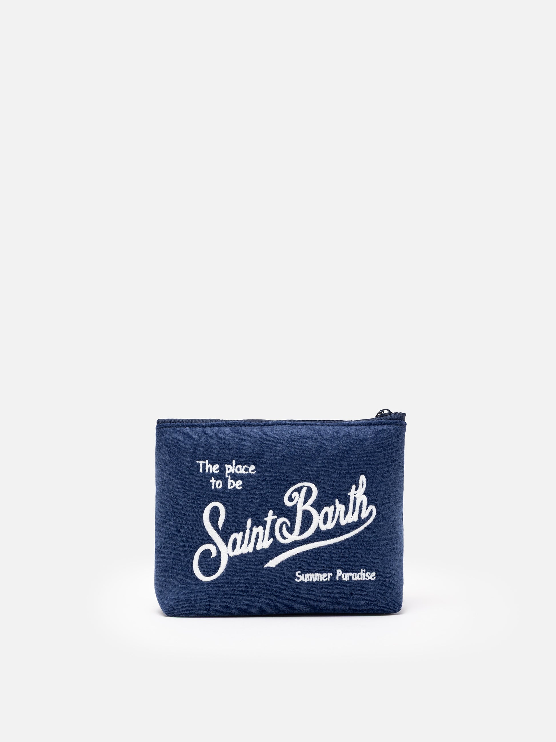 Aline navy blue embossed terry pochette | SAPORE DI MARE SPECIAL EDITION - MC2 Saint Barth