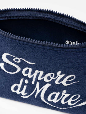 Aline navy blue embossed terry pochette | SAPORE DI MARE SPECIAL EDITION - MC2 Saint Barth