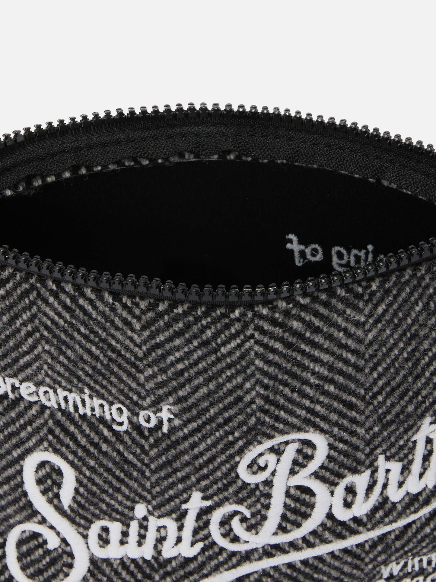 Aline Wool Pouch in herringbone wool blend