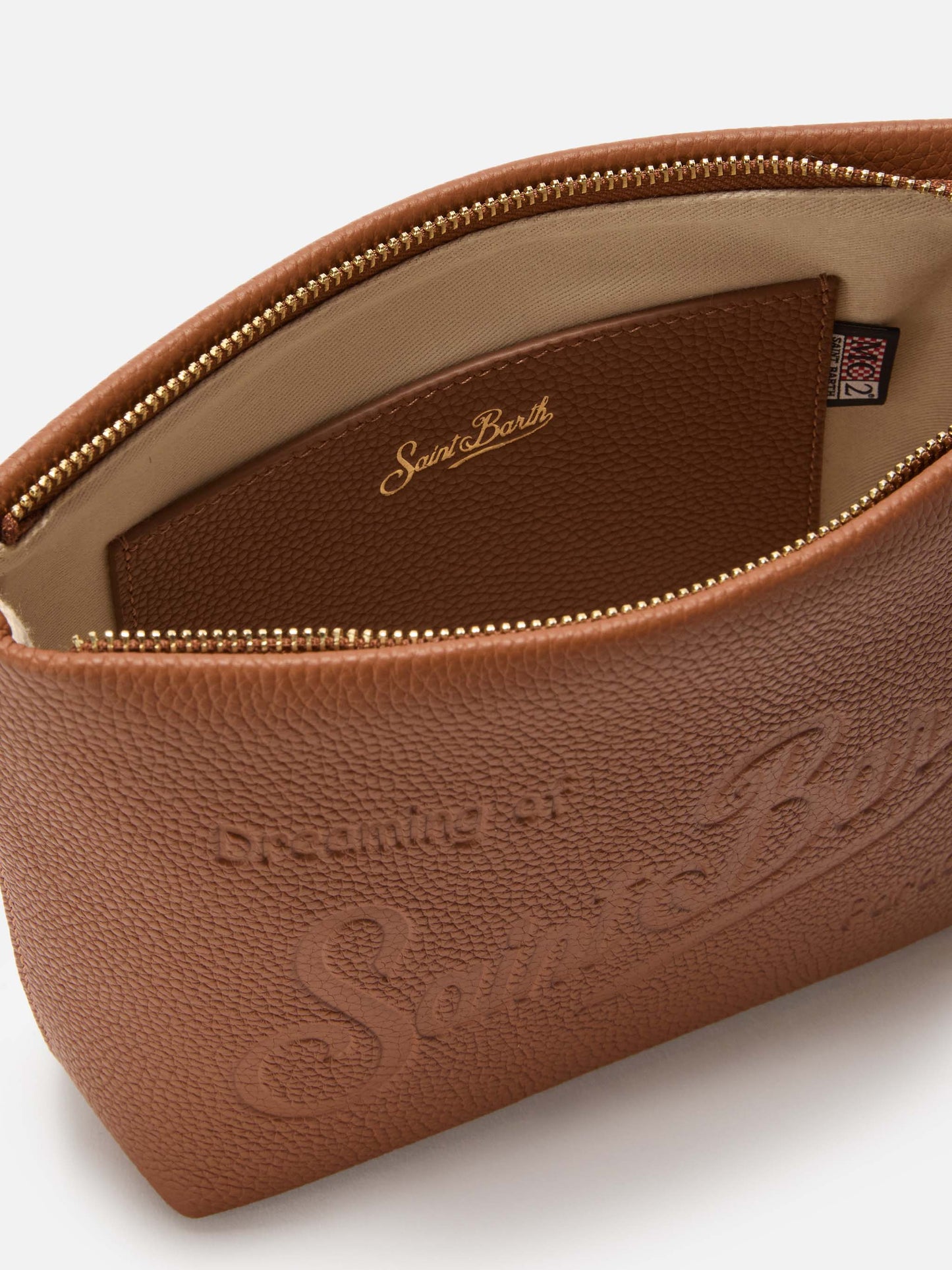 Aline Schultertasche aus gehämmertem Leder in Hellbraun