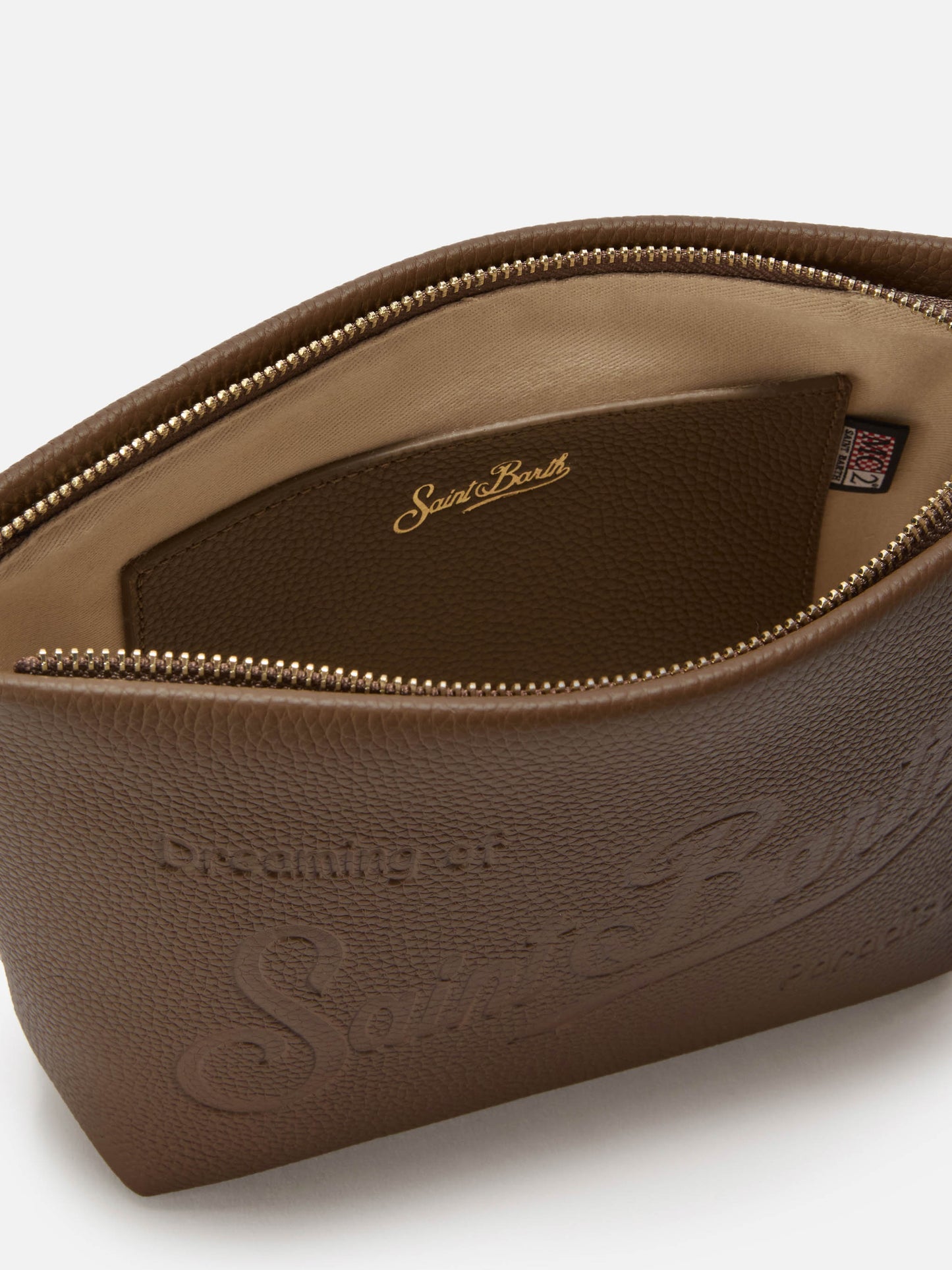 Borsa a spalla Aline Bag in pelle martellata marrone