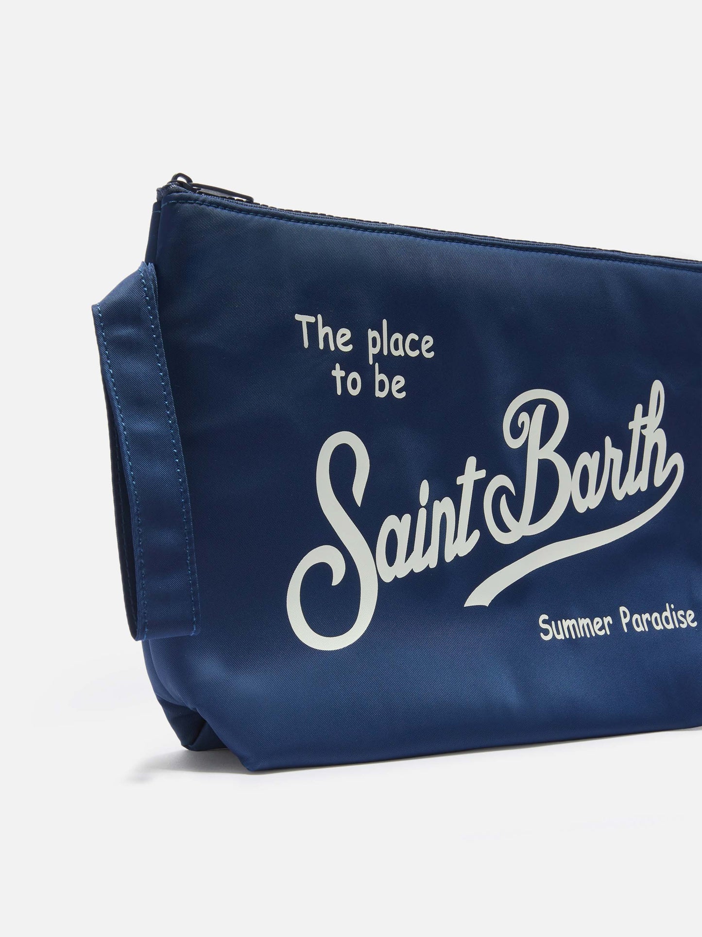 Pochette Aline en nylon bleu uni