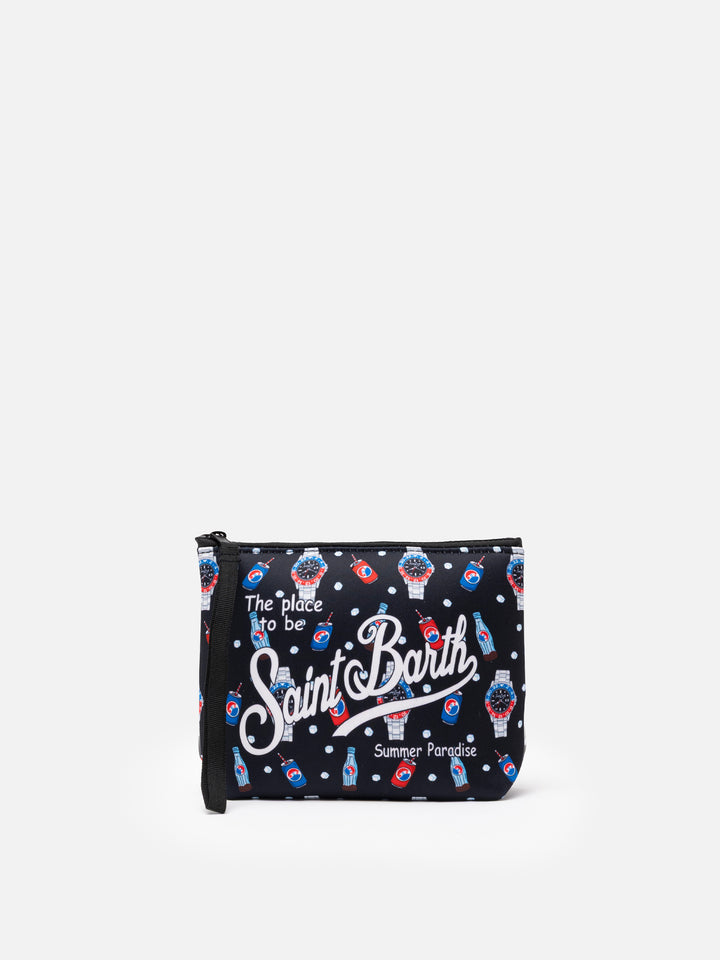 Aline scuba pochette with watch and drink print - MC2 Saint Barth