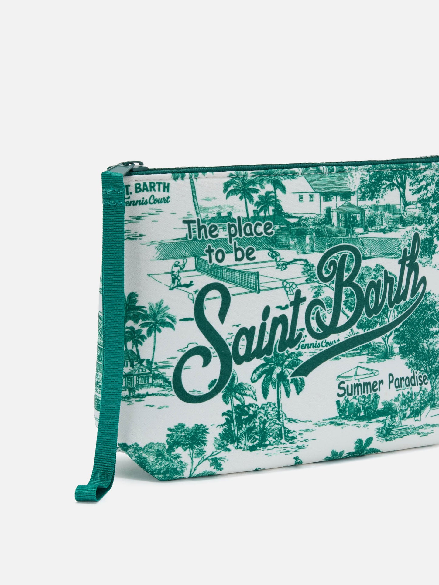 Pochette de plongée Aline avec imprimé tennis Toile de Jouy
