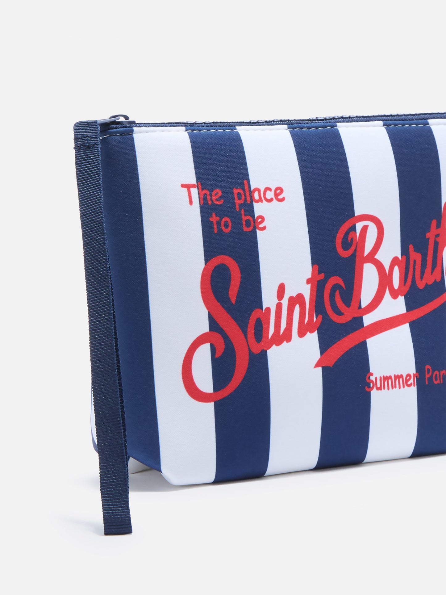 Pochette de plongée Aline à larges rayures bleues
