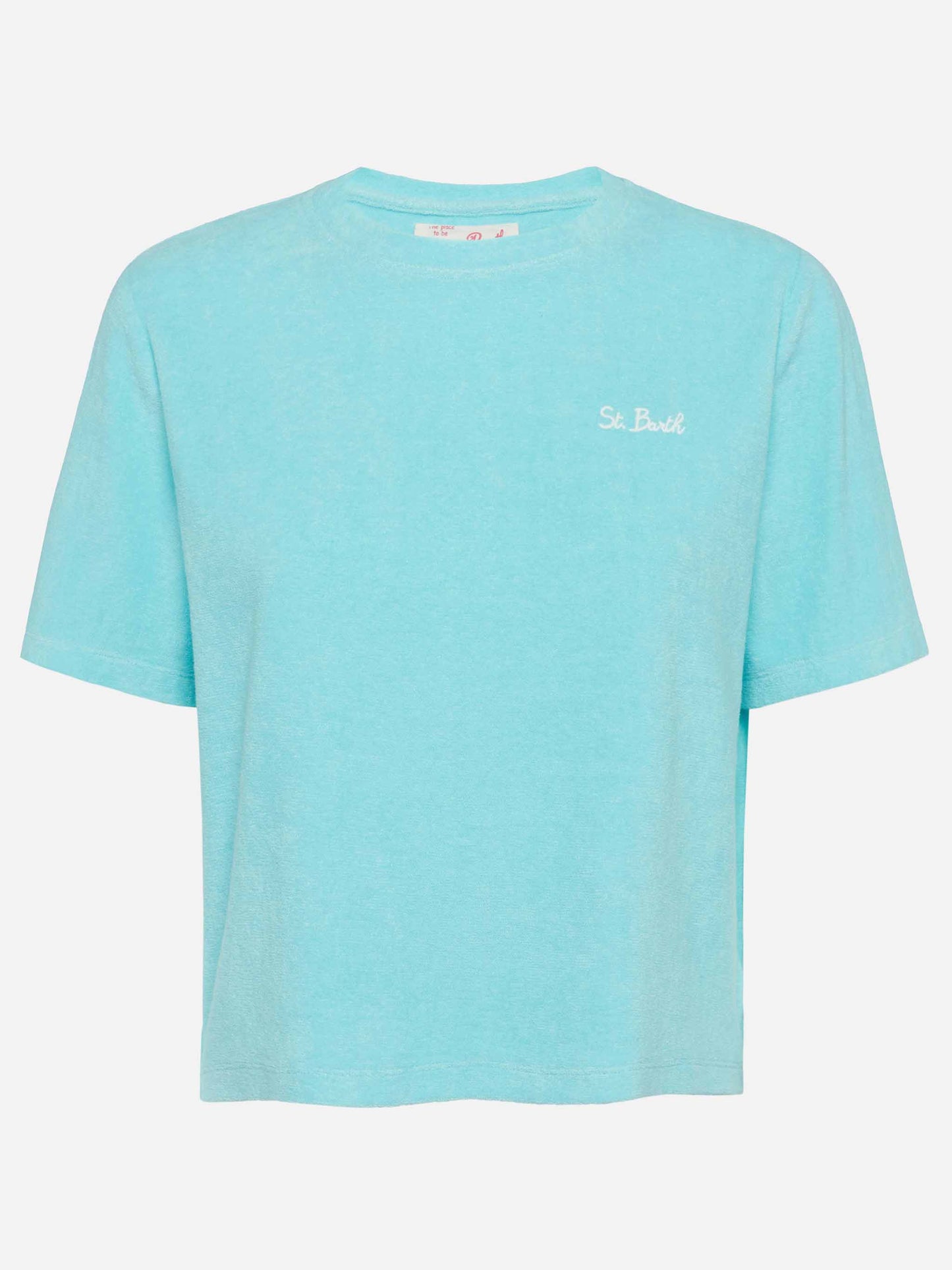 Water green terry cotton t-shirt Aleja - MC2 Saint Barth