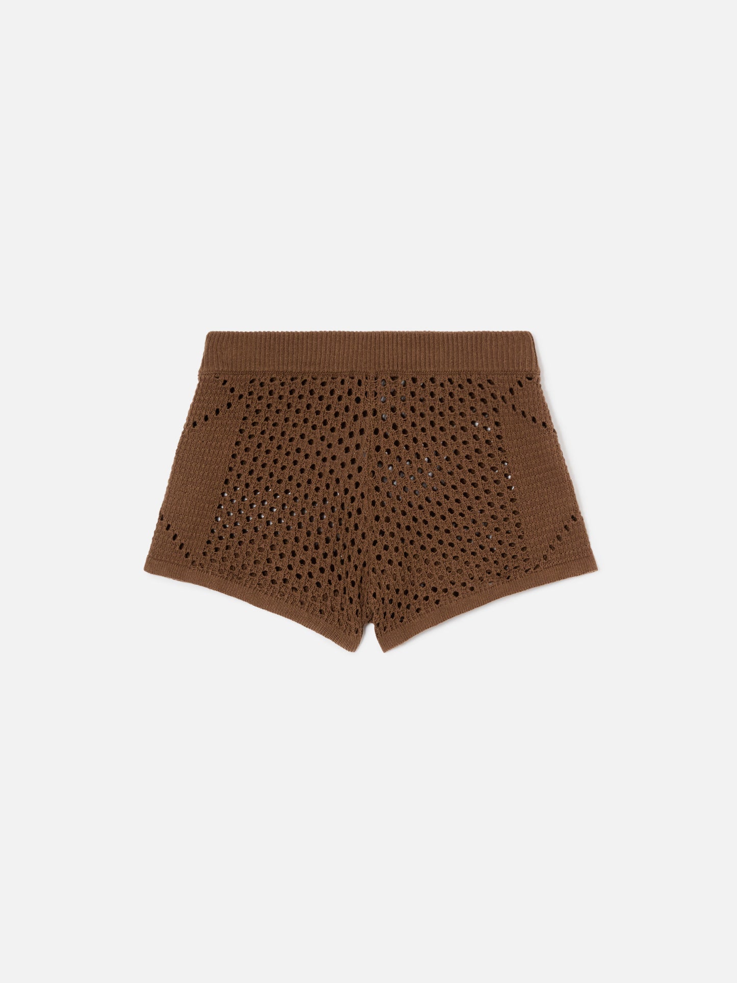 Shorts Almyra in crochet marrone