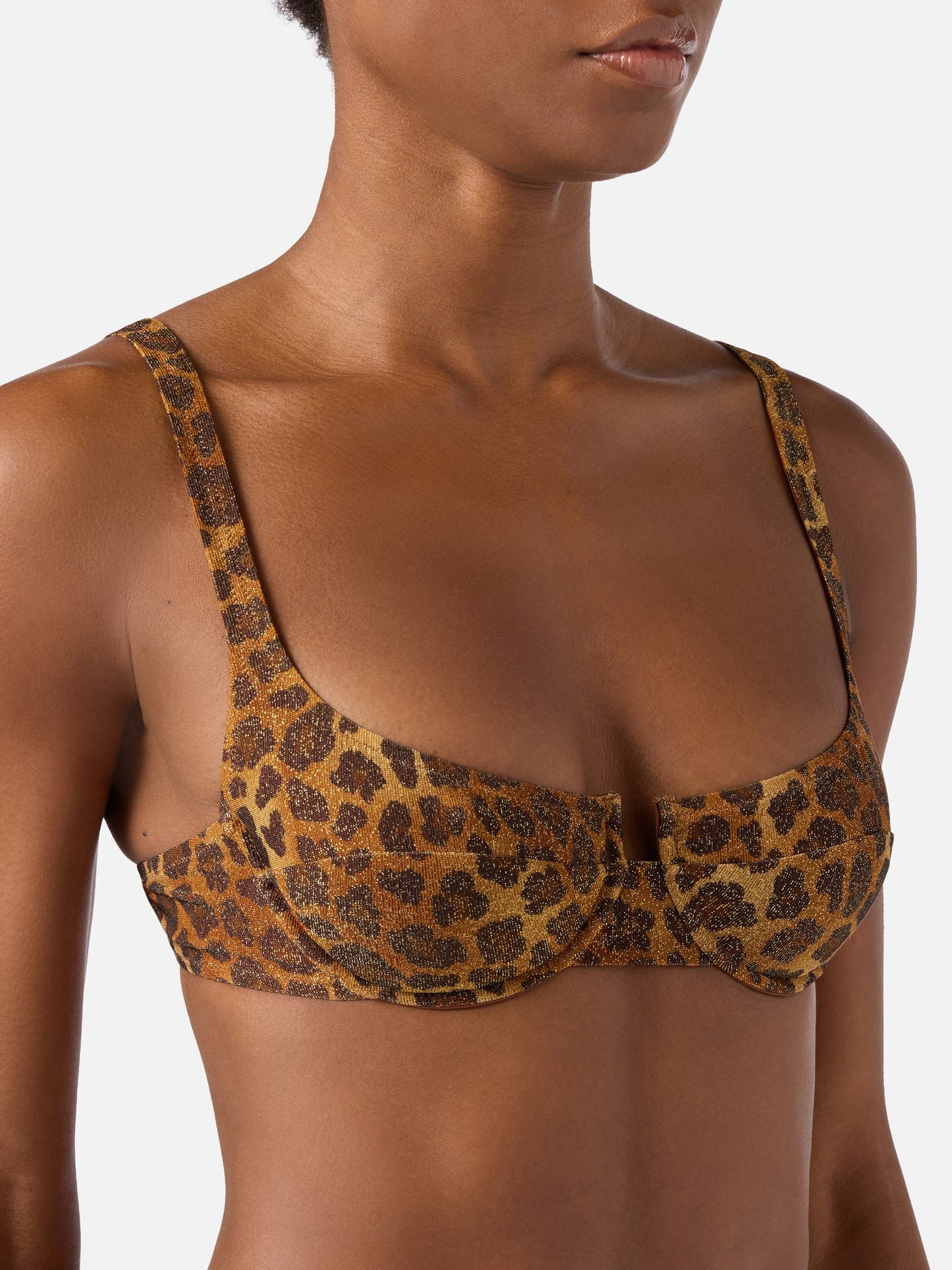 Top de bikini balconette Amira con estampado animal