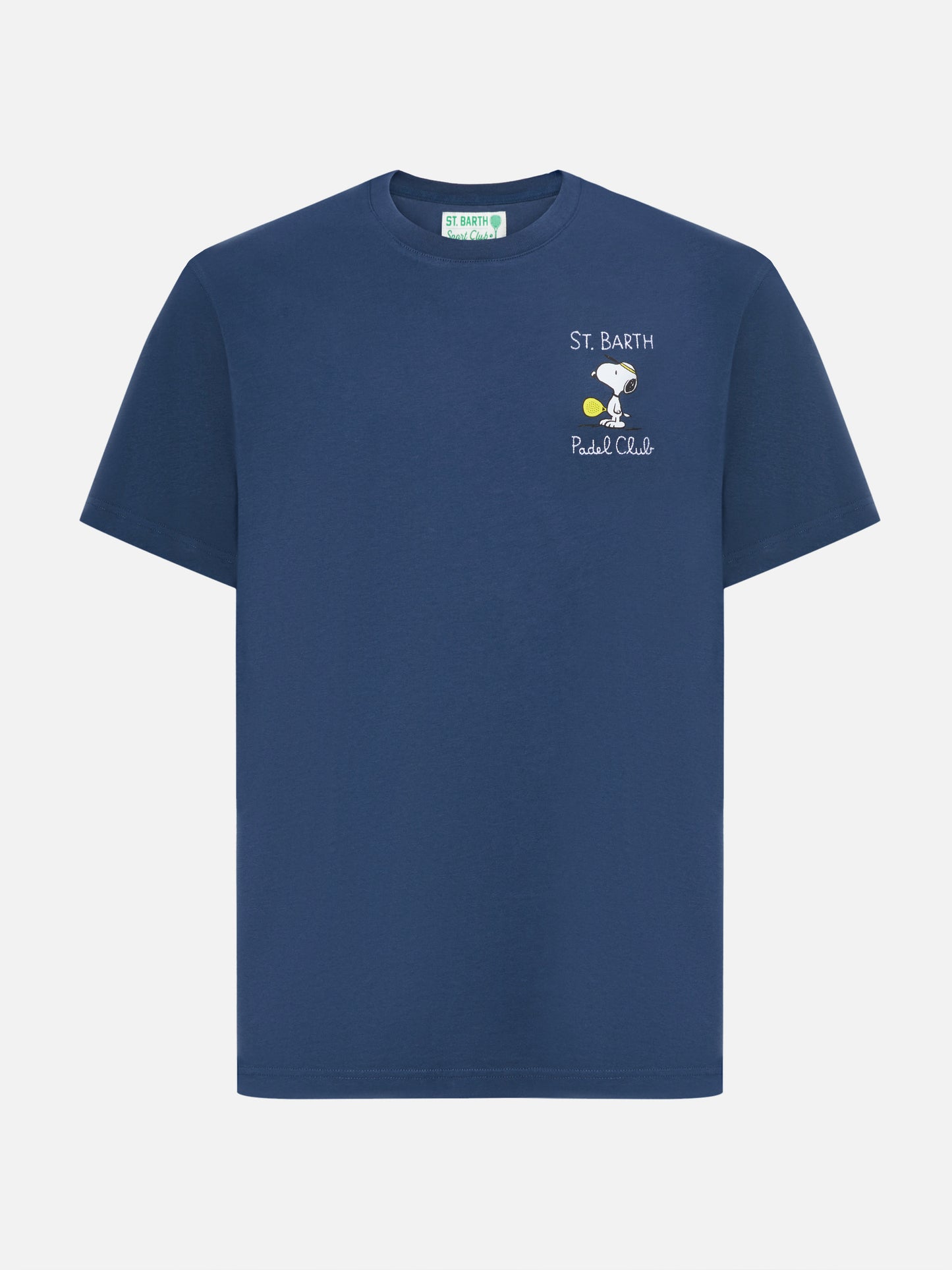 Arnott cotton T-shirt in blue with Snoopy Padel Club embroidery | PEANUTS SPECIAL EDITION