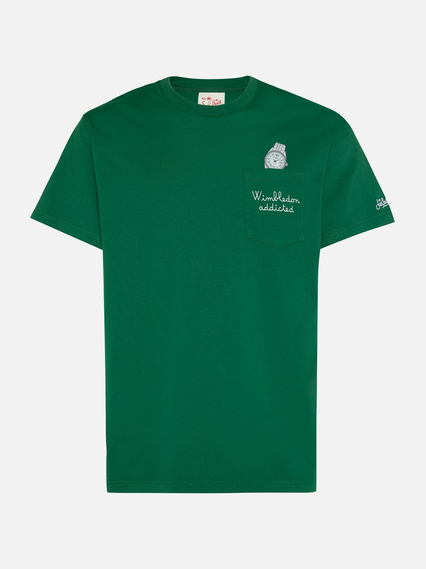 Tshirt in cotone Austin con ricamo e stampa orologio