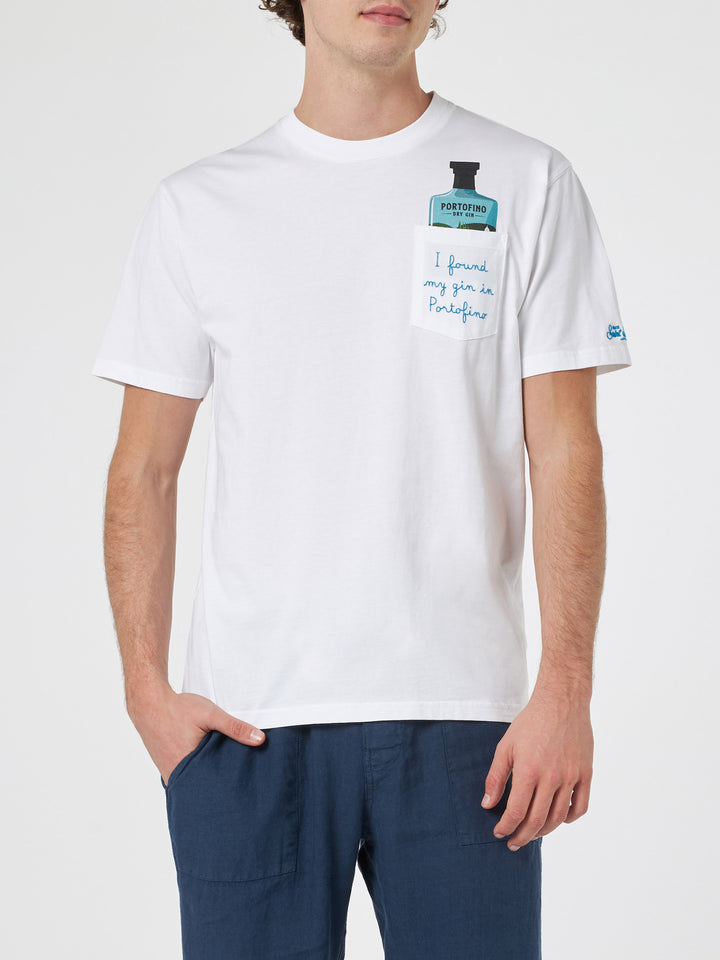 Man cotton t-shirt Austin with Portofino Gin embroidery | PORTOFINO DRY GIN SPECIAL EDITION - MC2 Saint Barth
