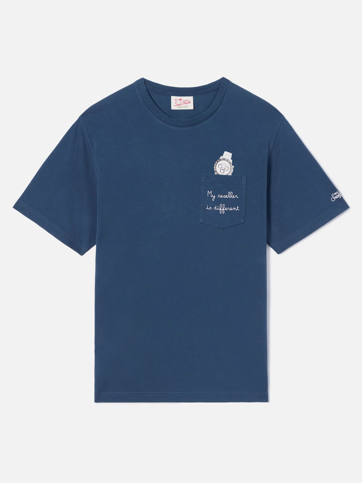 Camiseta Austin azul con reloj y bordado My Reseller Is Different