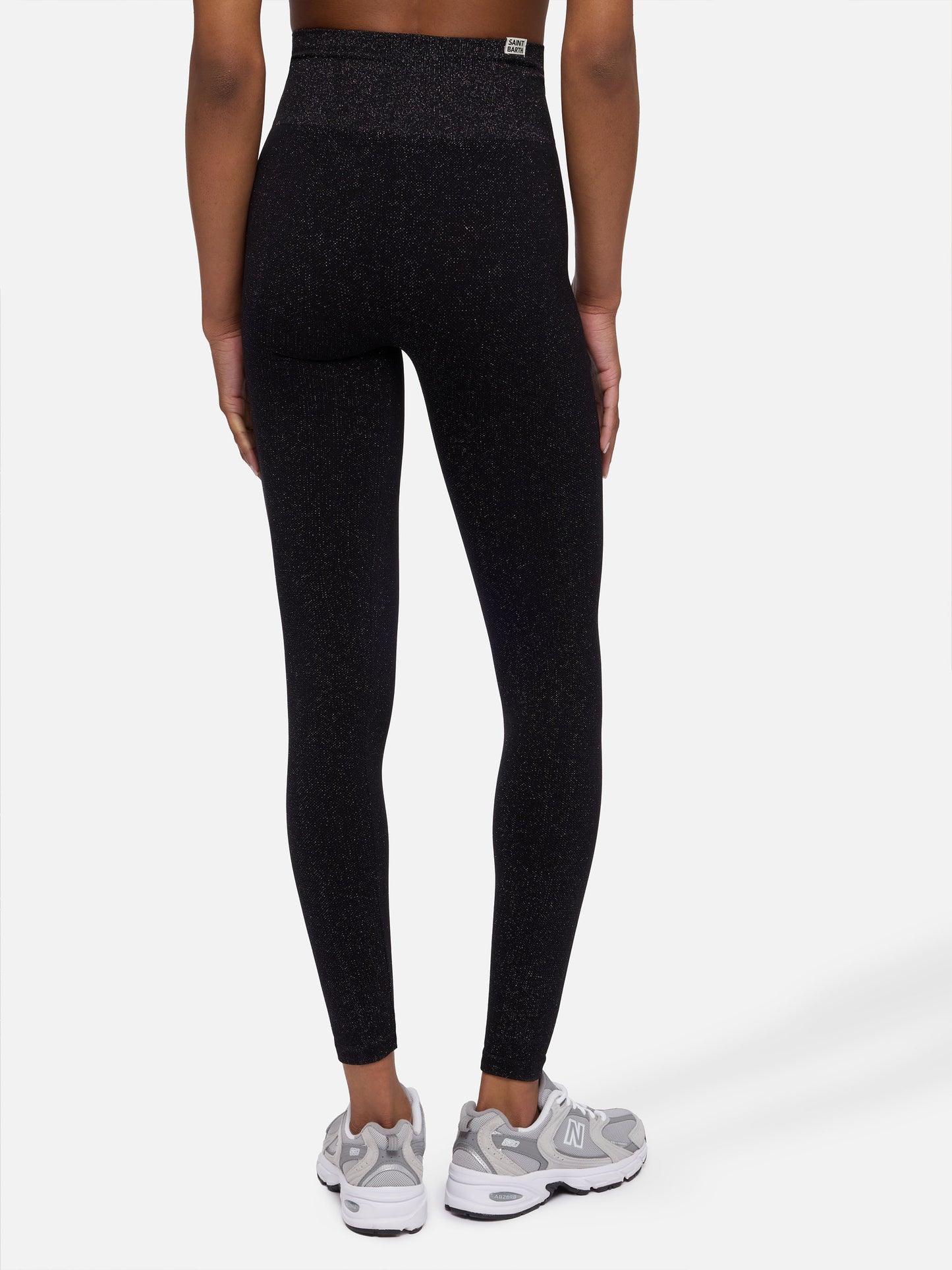 Leggings negros de lurex Avice