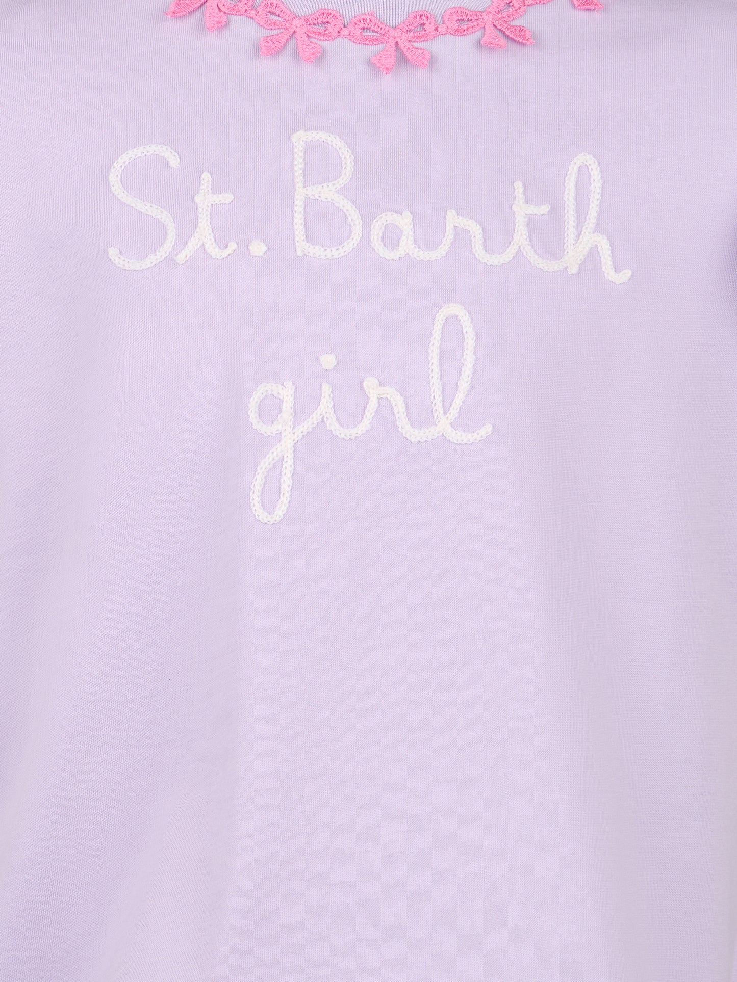 Girl cotton t-shirt with flounce and embroidery - MC2 Saint Barth