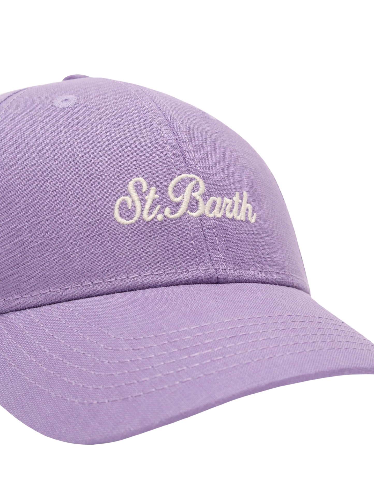 Lilac linen ball cap Baseball Jr with Saint Barth embroidery - MC2 Saint Barth